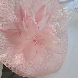 Natasha Couture Soft Pink Feathered  Fascinator